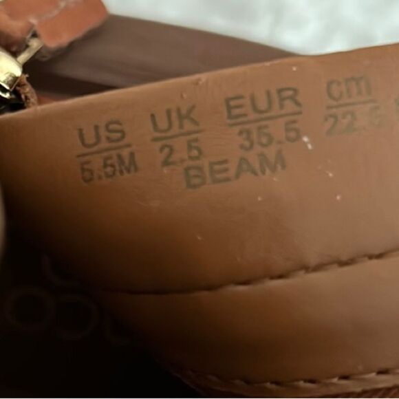 Franco Sarto Women’s Size 5.5 100% Genuine Leather Beam Ankle Boots in Cognac - Picture 8 of 11